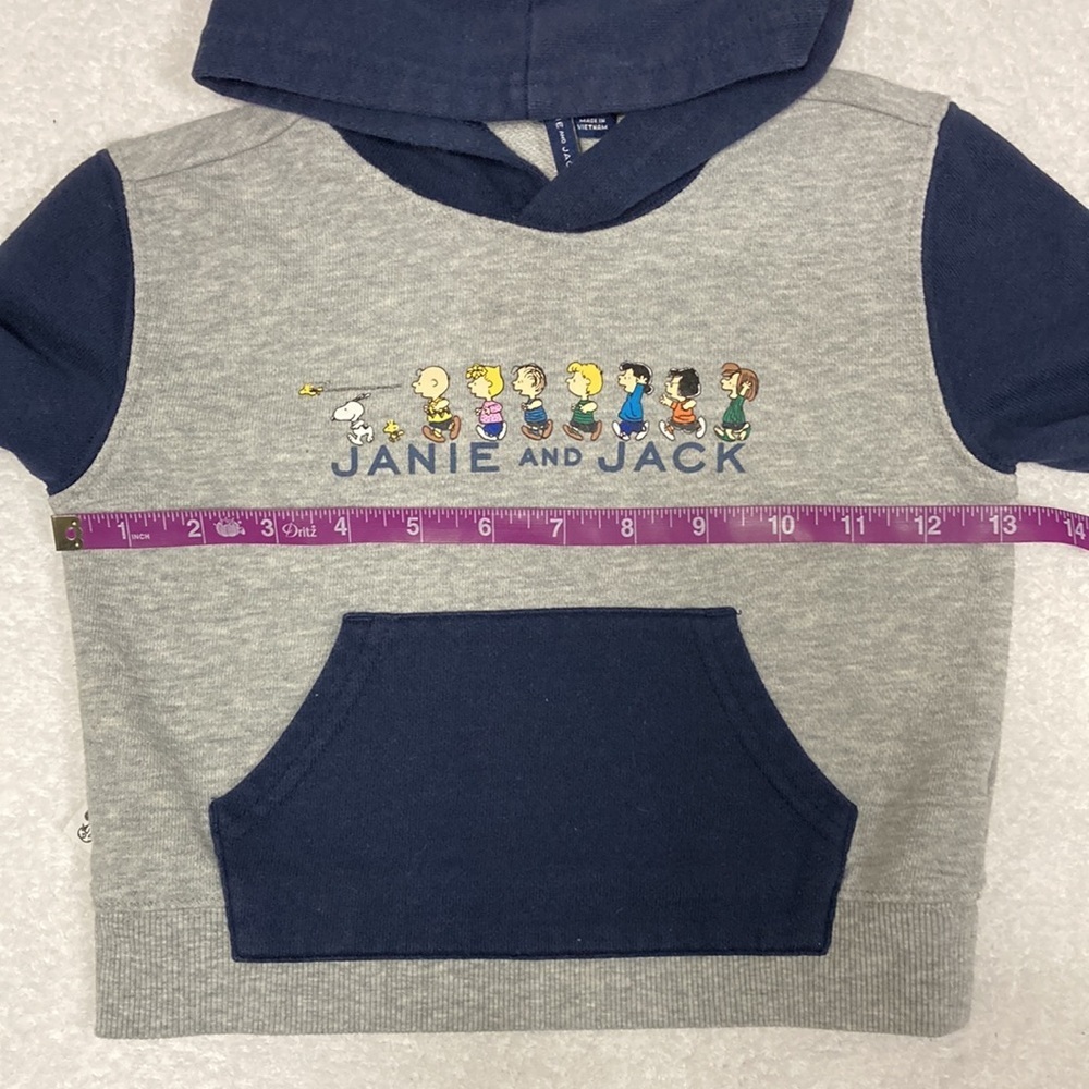 Janie and jack peanuts color block hooded sweatshirt 2t - Picture 3 of 8